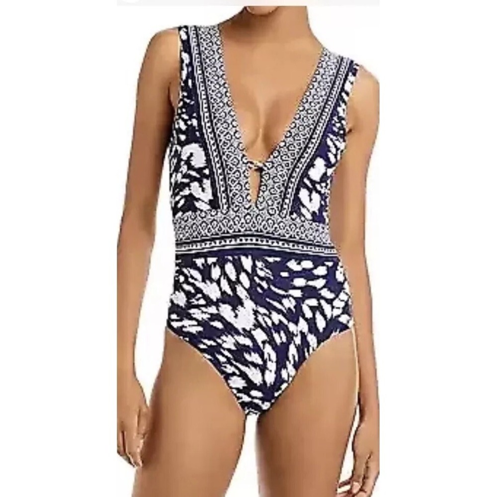 La Blanca INDIGO Deep Plunge One Piece Swimsuit, US 4 - Picture 1 of 8